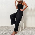 Damen Jumpsuit mit weitem Bein und elastischem Oberteil