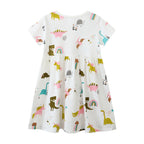 Mädchen Freizeitkleid mit verspielten Dinosaurier- und Einhorn-Motiven R&B