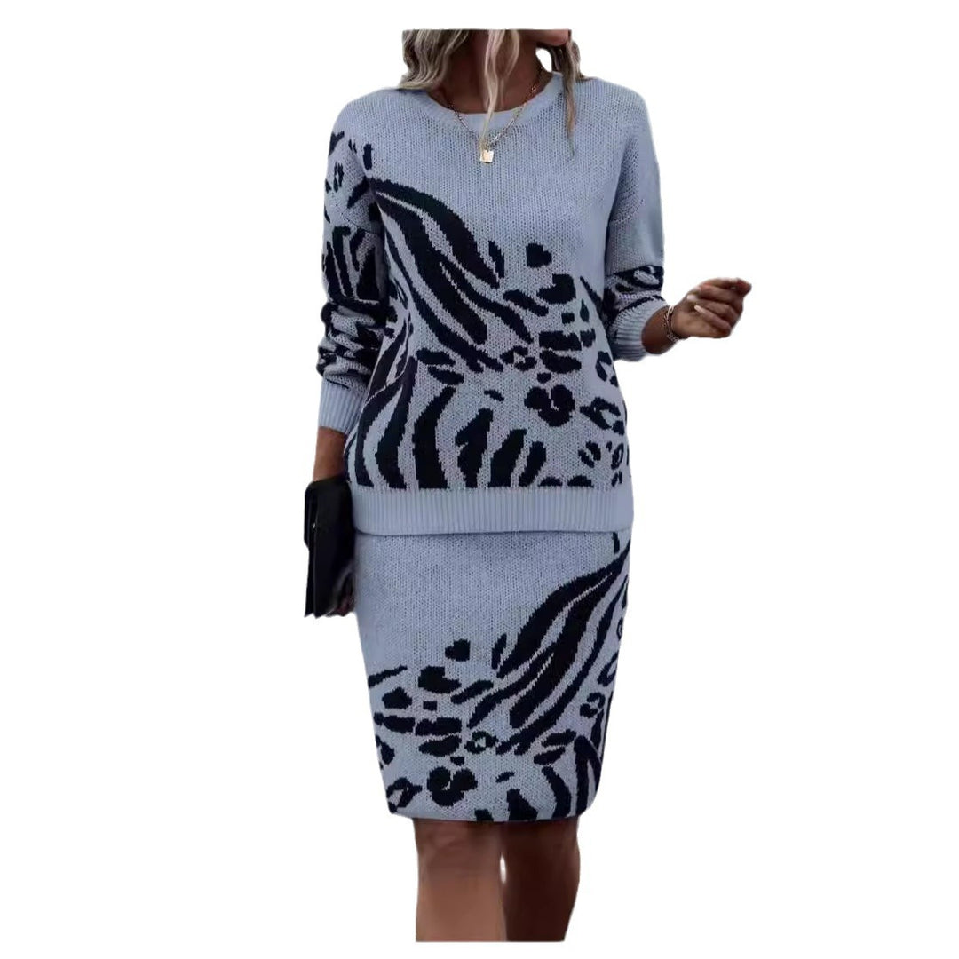 Damen Strickkleid im Leopardenmuster R&B