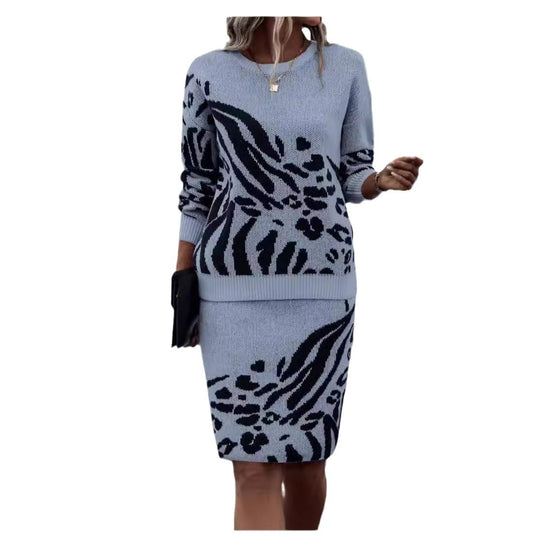 Damen Strickkleid im Leopardenmuster R&B