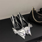 Damen elegante Slingpumps mit Schleife R&B