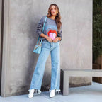 Damen Lässiger Oversized Pullover mit Cut-Out-Ärmeln R&B