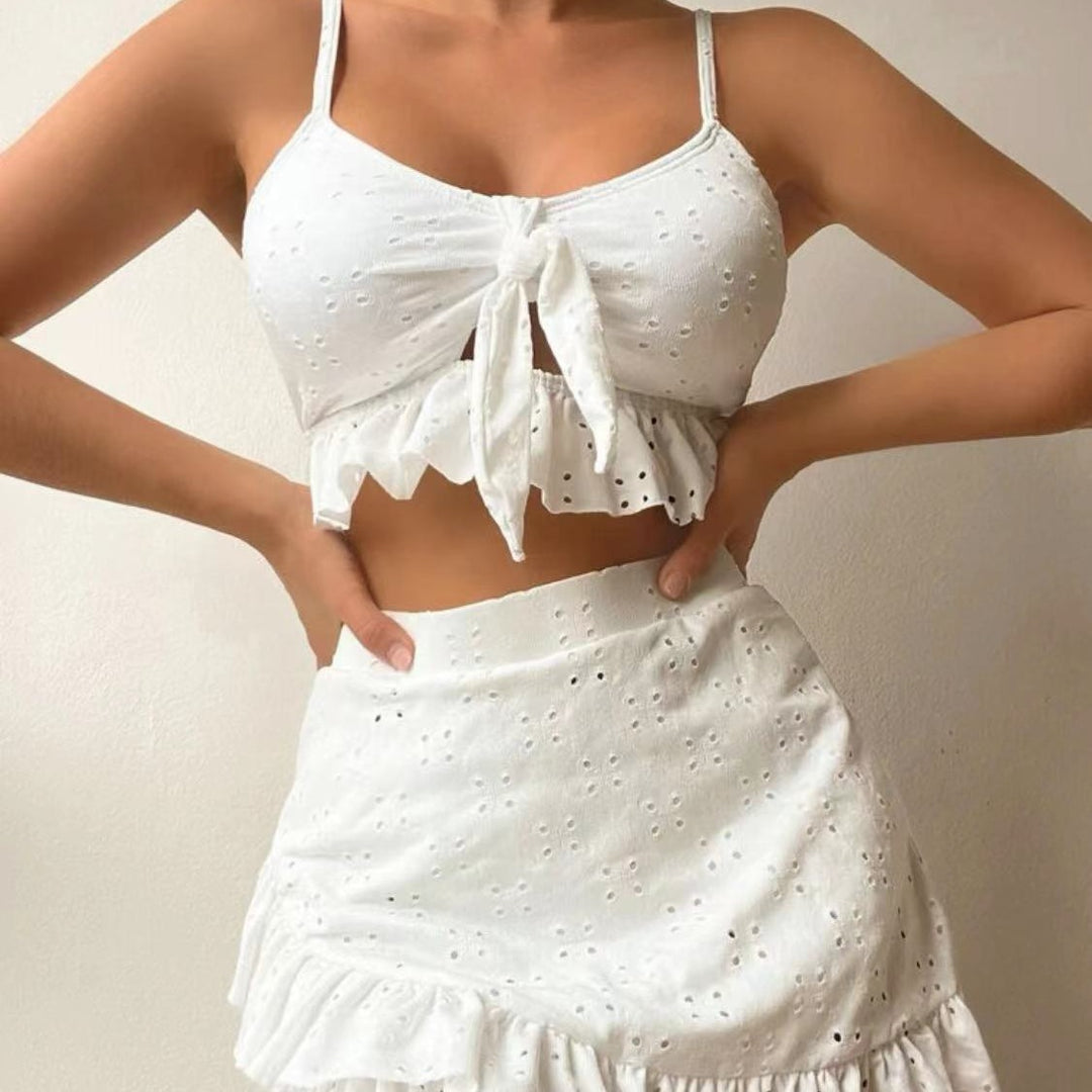 Damen Crop-Top und Rock Set R&B