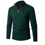 Herren Strickpullover mit hohem Kragen und Reißverschluss R&B