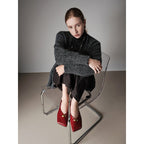 Damen elegante Ballerinas mit spitzem Zehenbereich und dekorativem Riemchen