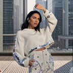 Damen modischer cropped Pullover mit Pailletten R&B
