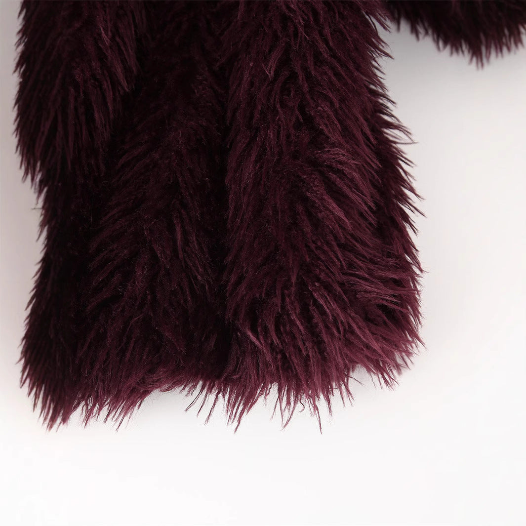Damen Kuschel-Short-Pelzjacke R&B