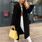 Damen Modische und kuschelige Lange Jacke aus hochwertigem Fleece R&B