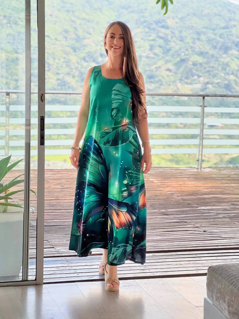 Damen Maxikleid mit floralem Design und fließendem Schnitt R&B