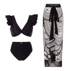 Damen Bikini-Set mit charmantem Rüschendesign und eleganter Strandumhüllung R&B