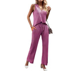 Damen lässiges Ensemble aus Top und weiten Hosen R&B