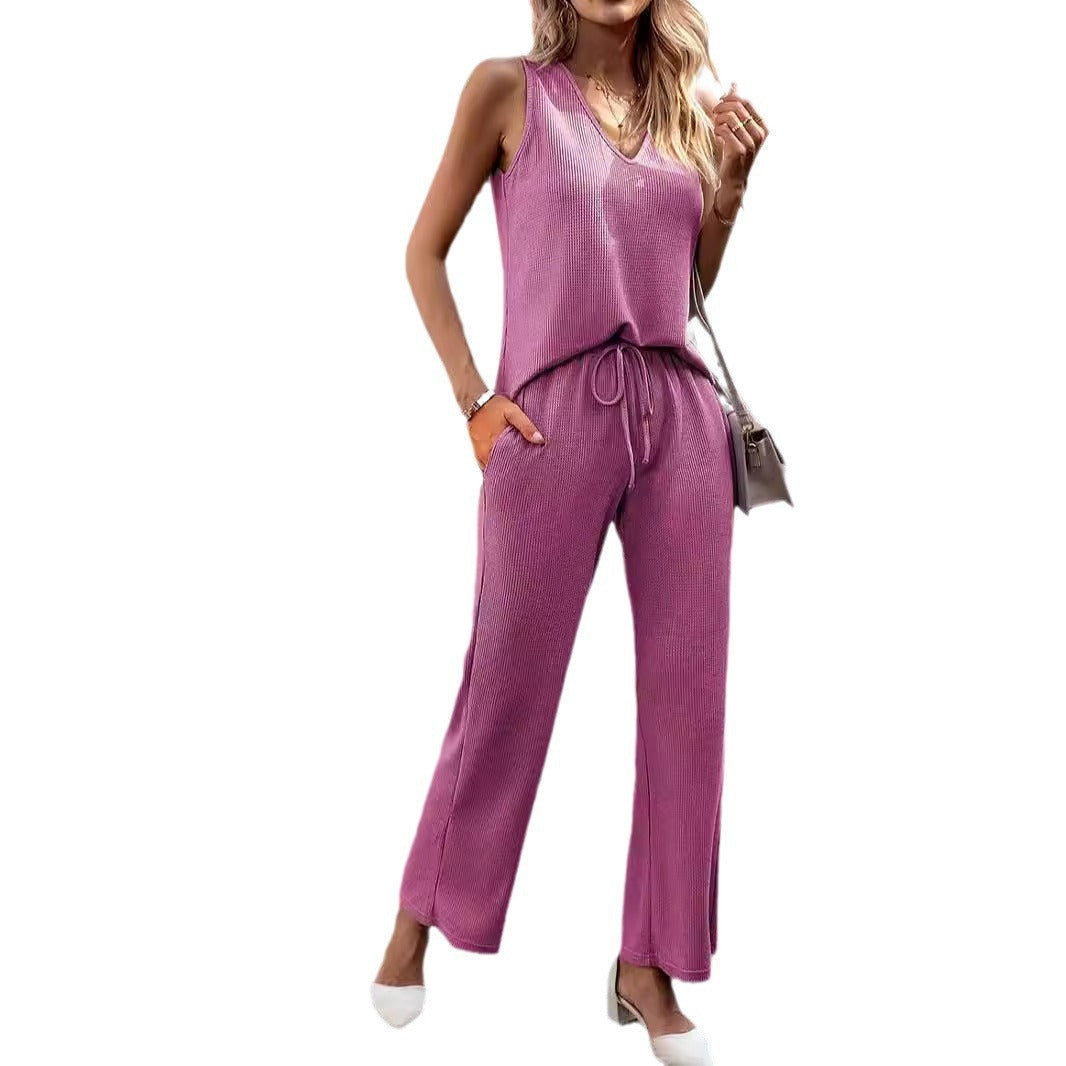 Damen lässiges Ensemble aus Top und weiten Hosen R&B