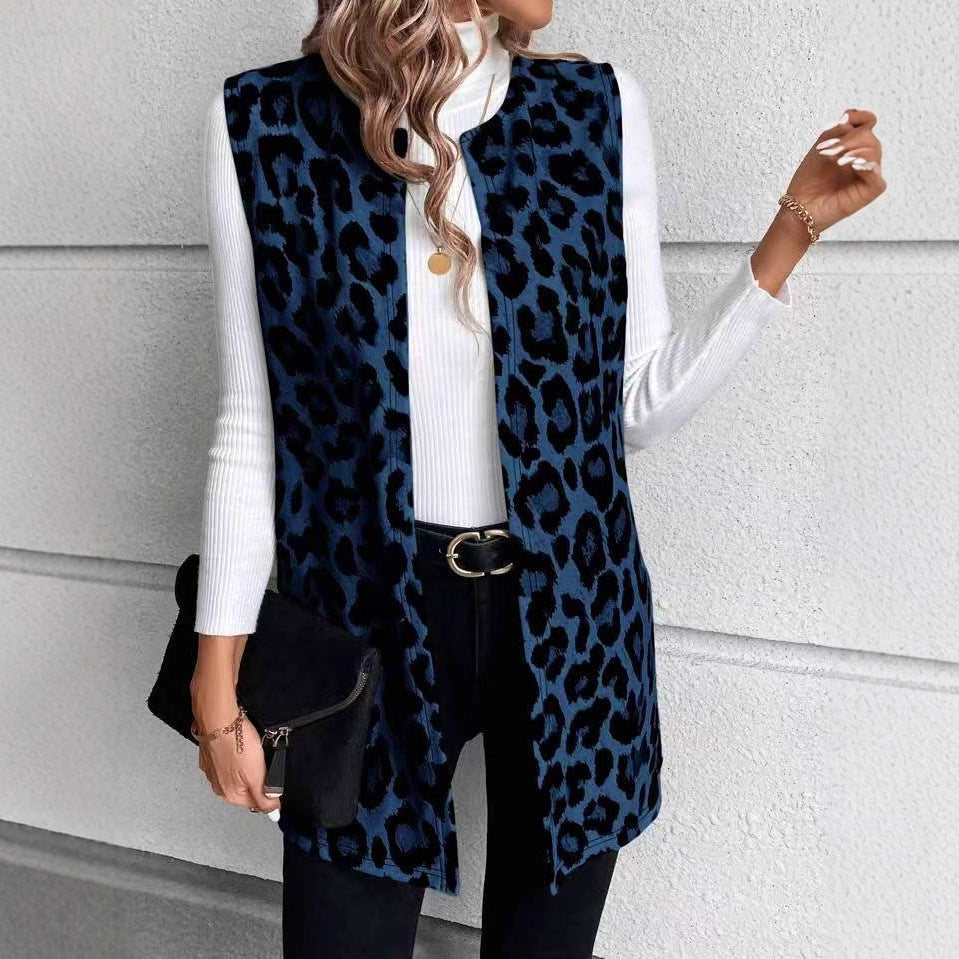 Damen Mode Weste mit Leopardenmuster R&B