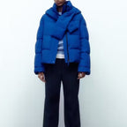 Damen Steppjacke mit hochgeschlossenem Kragen und kontrastierendem Bindegürtel R&B