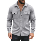 Herren nan gefütterte Hemdjacke mit Fleecefutter, aufgesetzten Brustklappen und Druckknopfleiste R&B