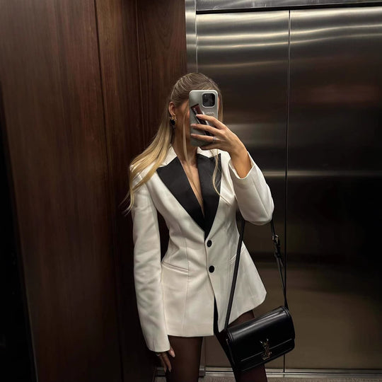 Damen Blazer mit kontrastierendem Revers R&B