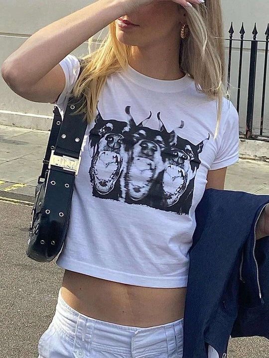 Damen T-Shirt mit funkelndem Discokugel-Motiv und zeitgemäßem Schleifendetail R&B
