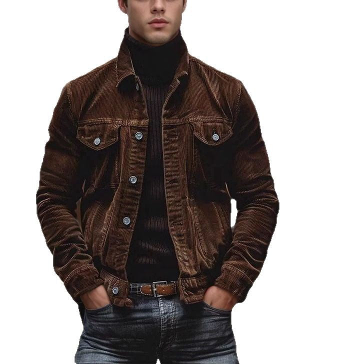 Herren Cordjacke im modernen Design mit praktischen Brusttaschen R&B