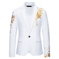 Herren eleganter Blazer mit floralem Stickdesign und feinen Details R&B