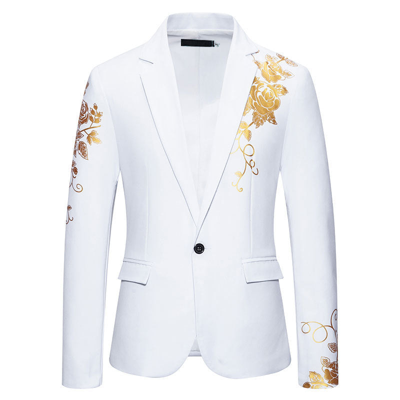 Herren eleganter Blazer mit floralem Stickdesign und feinen Details R&B