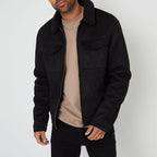 Herren Wildlederjacke mit warmem Kragen