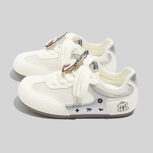 Damen Sportliche Sneakers mit verspieltem Tiermotiv und atmungsaktiver Mesh-Oberfläche R&B