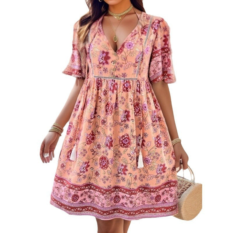 Damen Blühendes Sommerkleid mit Volant R&B