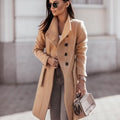 R&B | Damen Lange Warme Trench Mantel - Winter