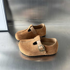 Damen Komfortable Wildleder-Clogs mit verstellbarem Riemen und ergonomischem Fußbett R&B