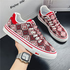 Damen modische Sneaker mit trendigem Grafikwaren-Design und rutschfester Gummisohle R&B