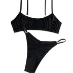 Damen Bikini-Set mit romantischen Rüschendetails und verstellbaren Trägern R&B