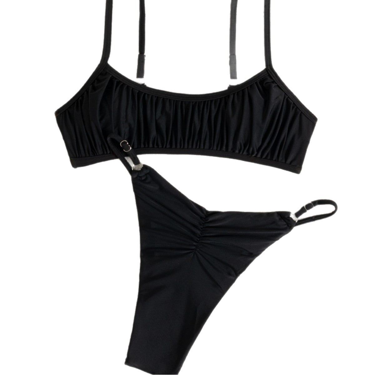 Damen Bikini-Set mit romantischen Rüschendetails und verstellbaren Trägern R&B