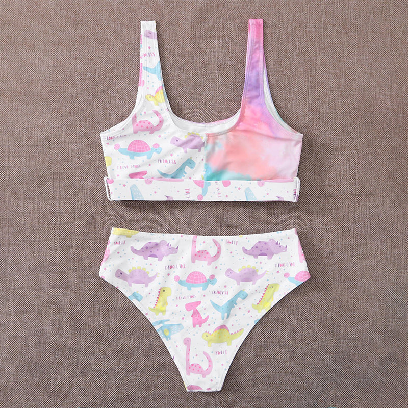 Damen Bunt bedruckter Bikini mit sportlichem Schnitt und breiten Trägern R&B