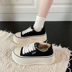 Damen Komfortable Plateau-Sneaker mit elastischen Schnürsenkeln R&B