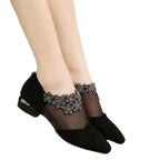 Damen Ballerinas mit eleganter Blüten-Applikation und atmungsaktiver Netzstruktur R&B