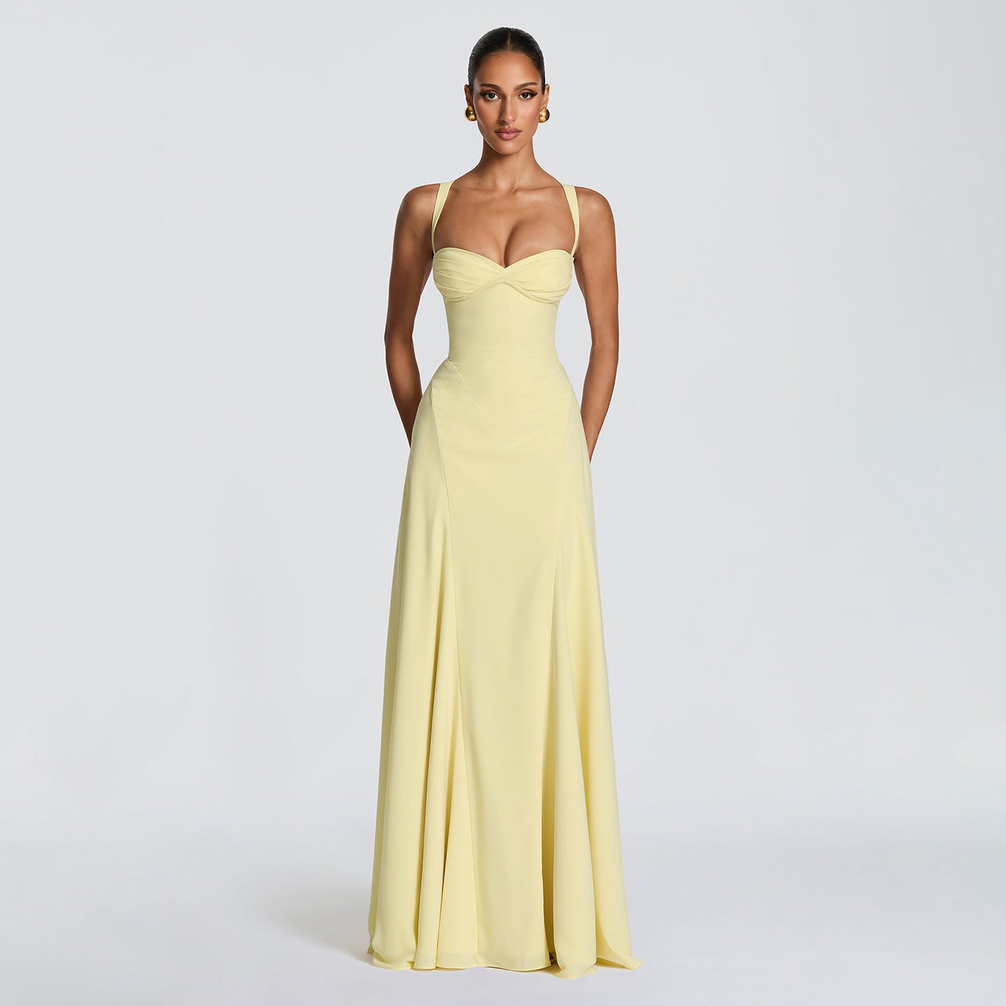 Damen Elegantes Abendkleid mit tailliertem Schnitt und verstellbaren Trägern R&B