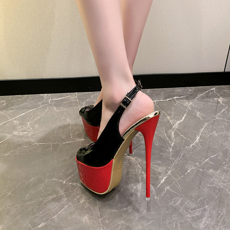 Damen Peeptoe High Heels mit offenem Fersenbereich und Stiletto-Absatz R&B