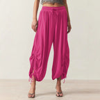 Damen luftige Chino-Hose mit verstellbarem Bund und Kordelzug R&B