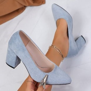 Damen Elegante Pumps mit modernem Blockabsatz R&B