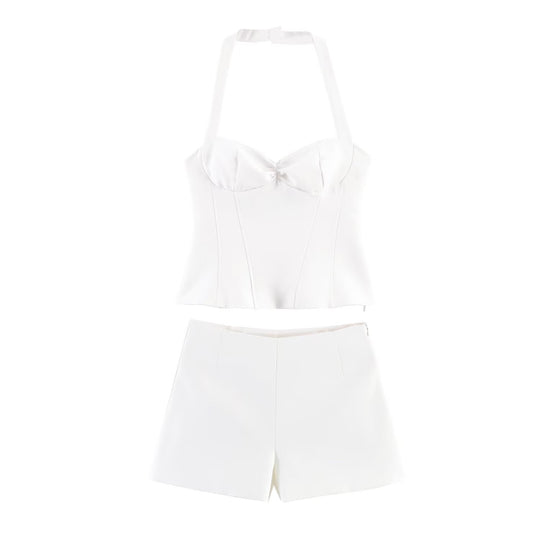 Damen Kombination aus kurzem Oberteil und Shorts R&B