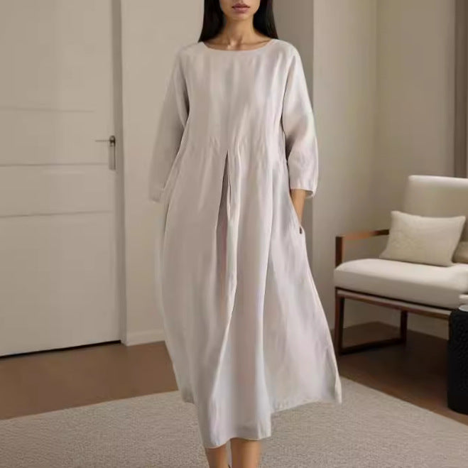 Damen Midikleid mit innovativem Falten-Design R&B