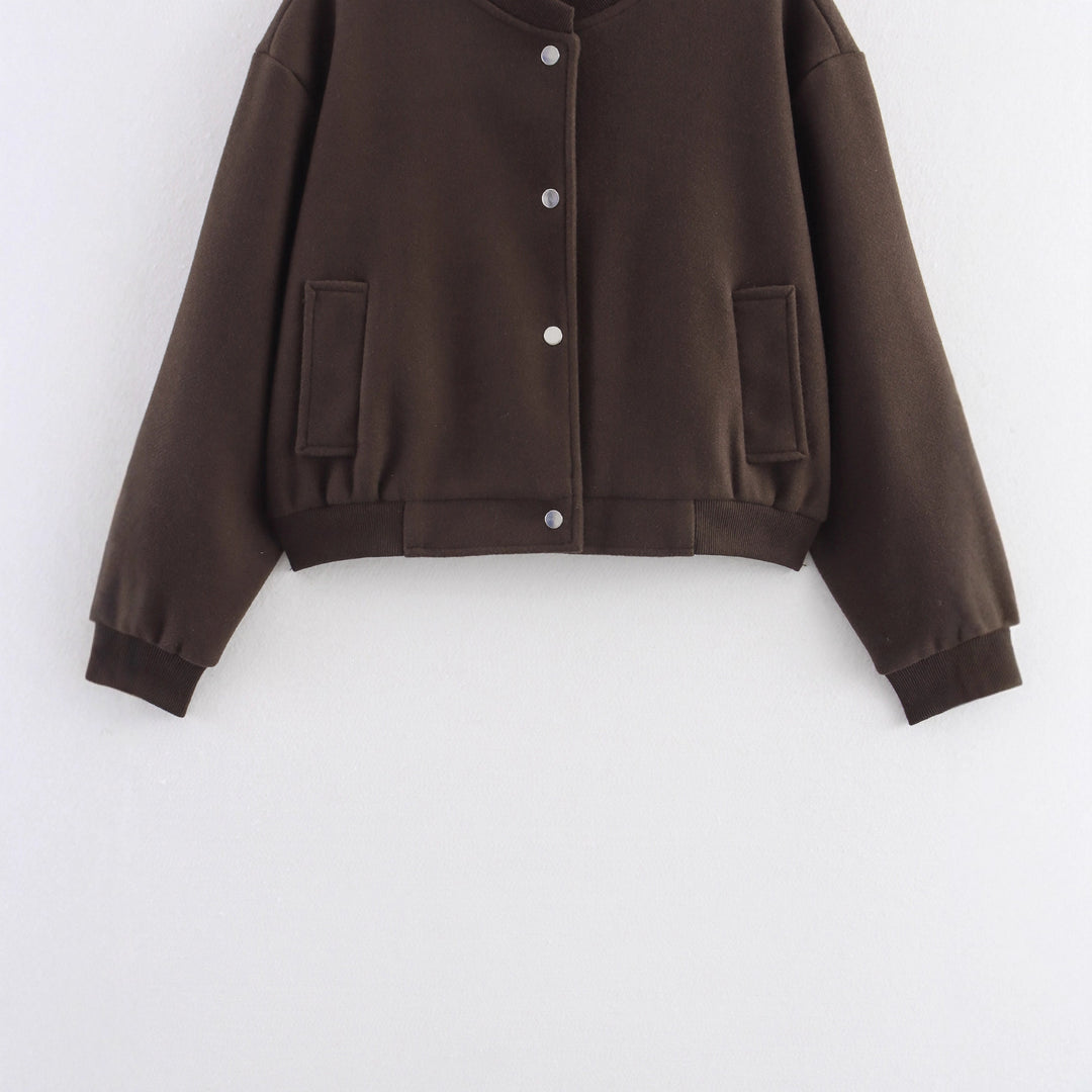 Damen lässige Oversize-Jacke mit Knopfverschluss R&B