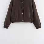 Damen lässige Oversize-Jacke mit Knopfverschluss R&B