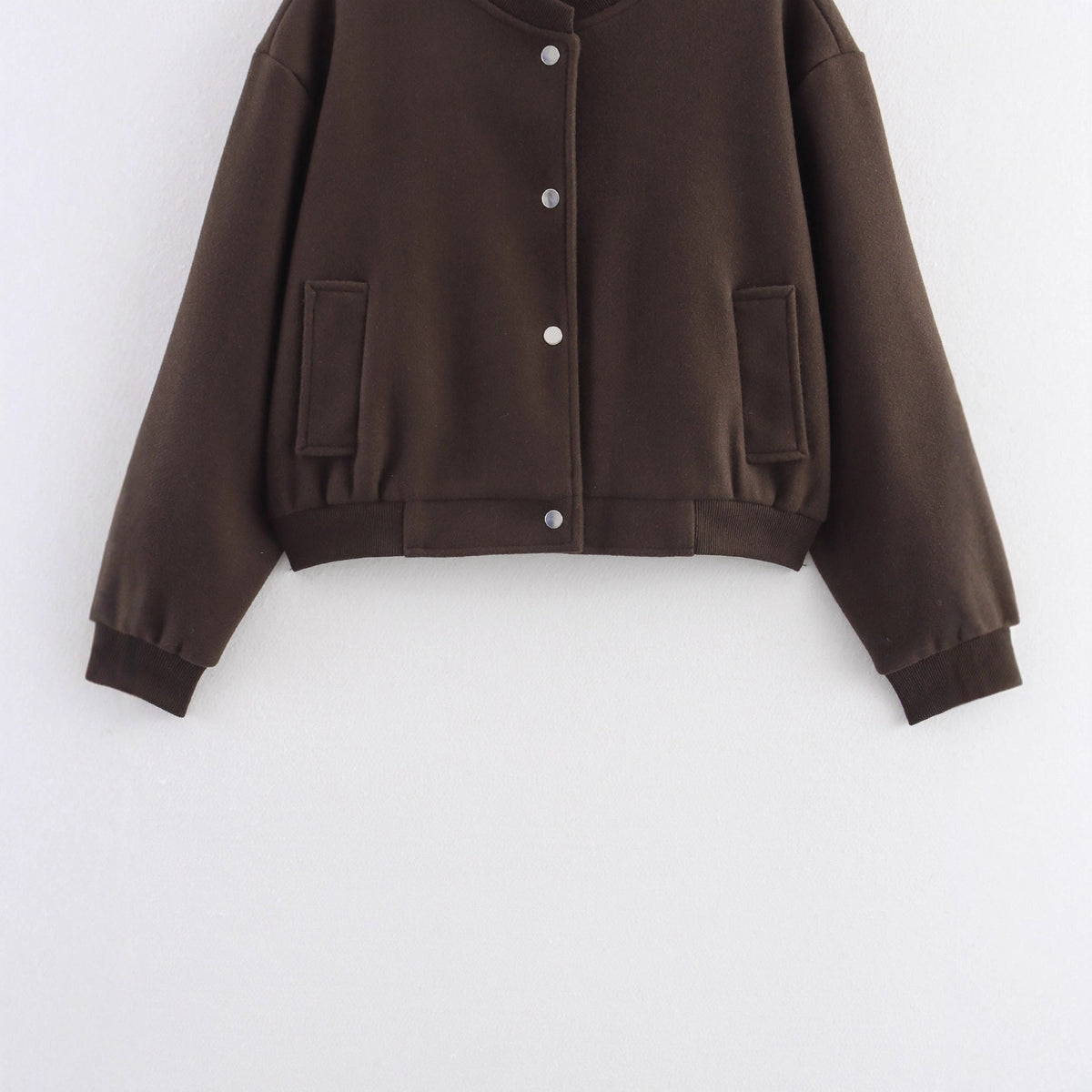 Damen lässige Oversize-Jacke mit Knopfverschluss R&B
