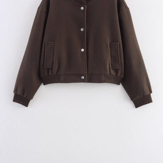 Damen lässige Oversize-Jacke mit Knopfverschluss R&B