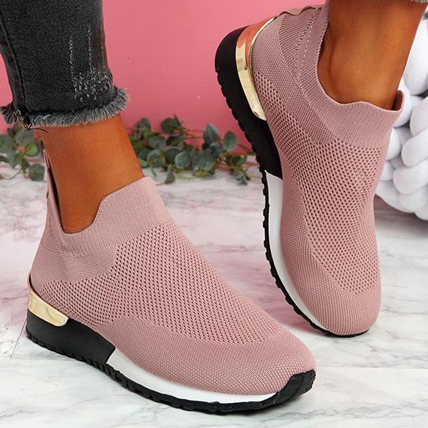 Damen sportliche Slip-On Sneakers mit innovativem Strickdesign R&B