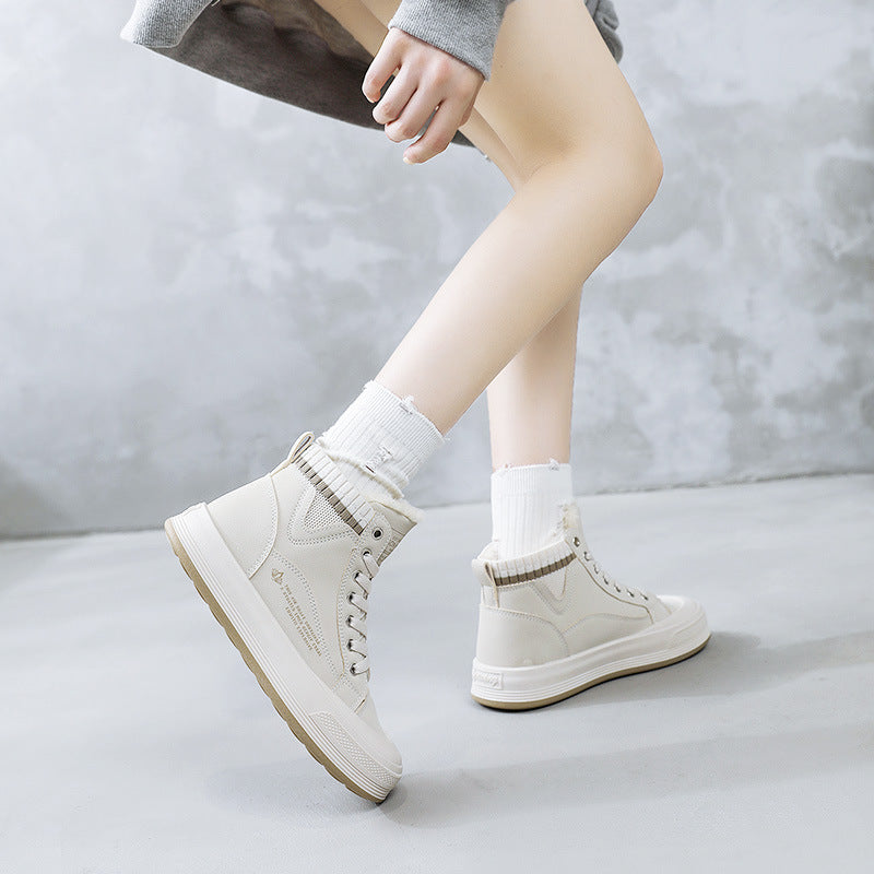 Damen gefütterte High-Top Sneakers mit strapazierfähigem Obermaterial und rutschfester Sohle R&B