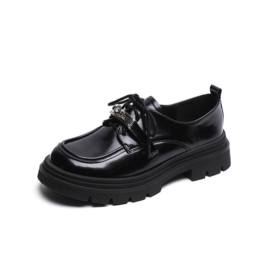 Damen modische Schnürschuhe mit blockartigem Absatz und eleganter Schnallenverzierung R&B