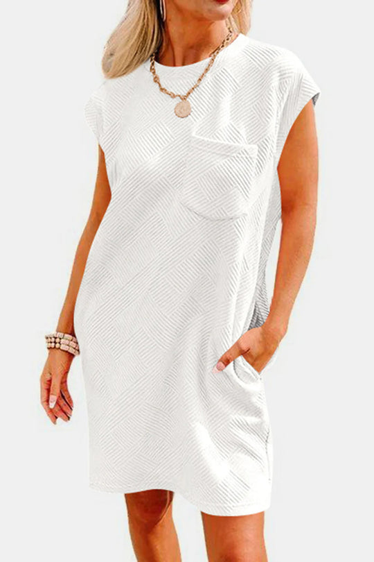 Damen Maxikleid mit praktischen Taschen und elegantem Strukturmuster R&B