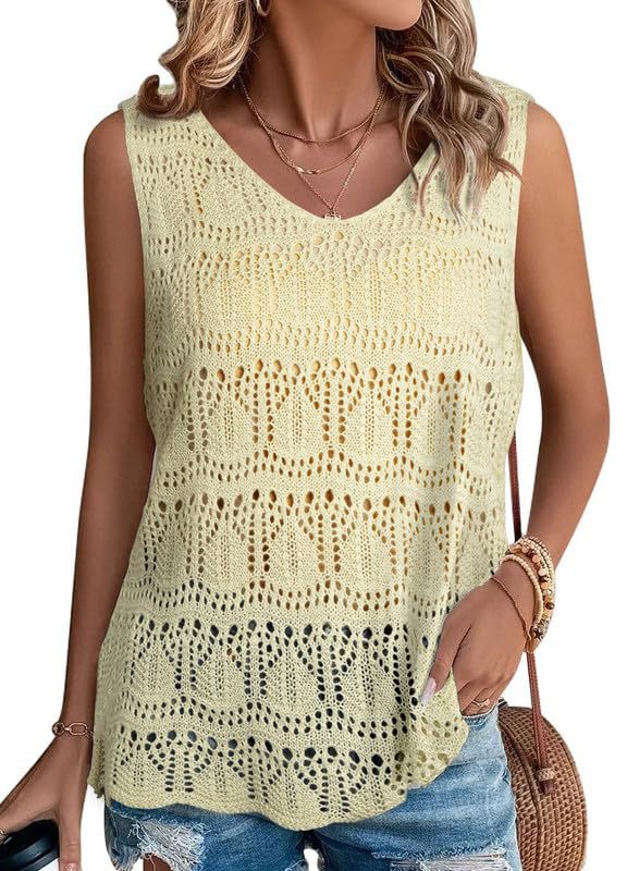 Damen Stricktop mit luftiger Häkelstruktur R&B